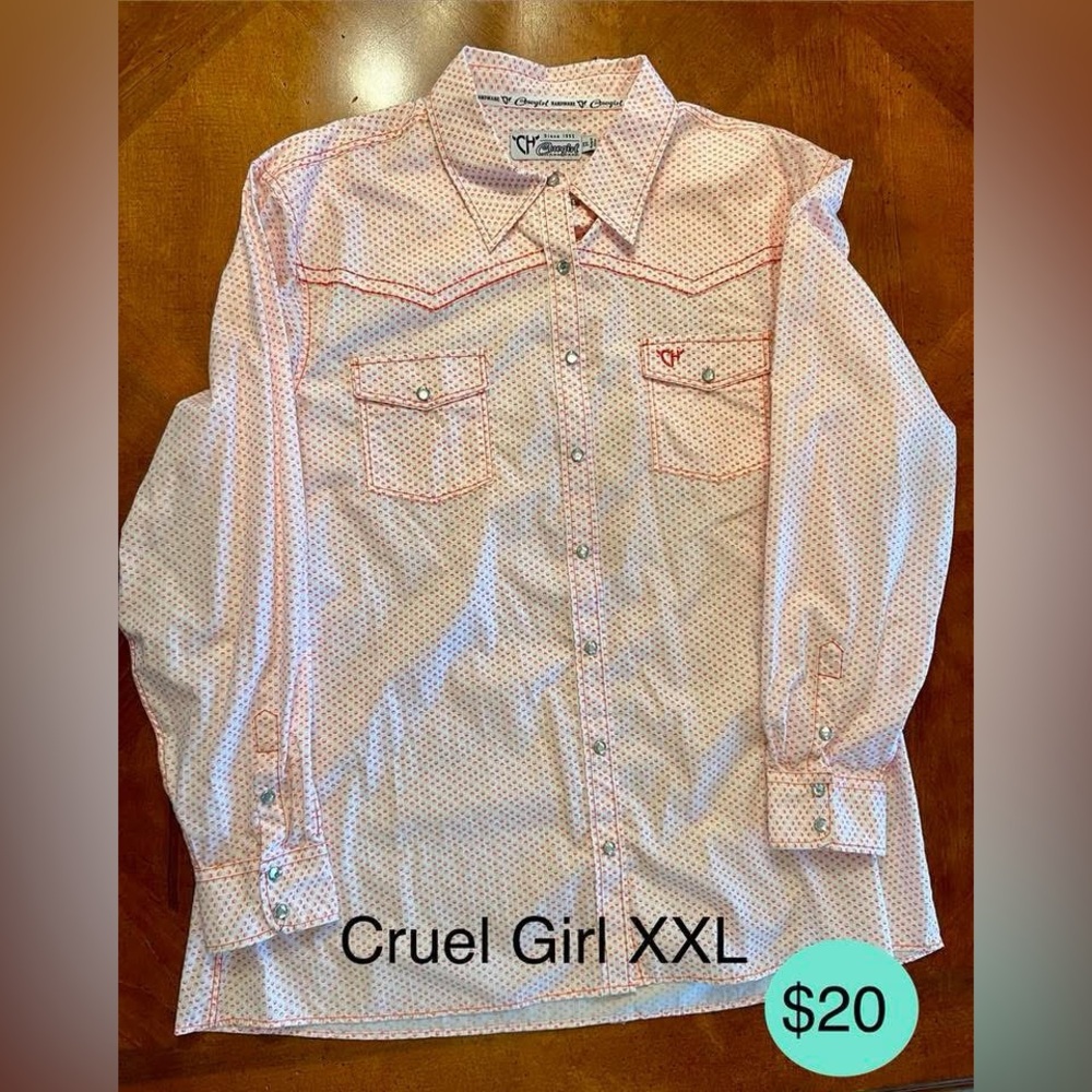 Cruel Girl Pink Ladies Western Shirt